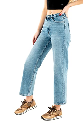 ONLY Damen High Waist Jeans | Stretch Denim Weite Lockere Schlaghose | 5-Pocket Wide Leg ONLJUICY, Farben:Blau, Größe:32W / 30L, Z-Länge:L30 von ONLY