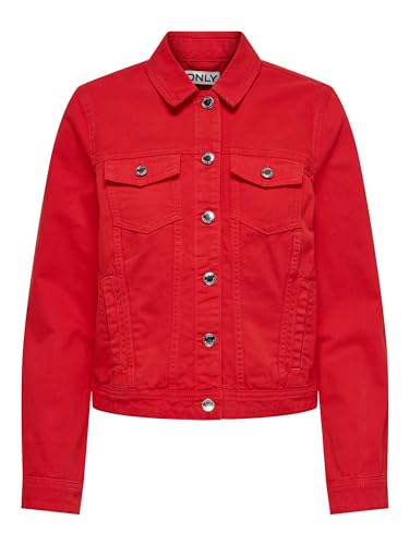 ONLY Damen ONLTIA L/S Colored Jacket PNT RP Jacke, (DE/NL/SE/PL, Numerisch, 36, Regular, Regular, flame scarlet) von ONLY