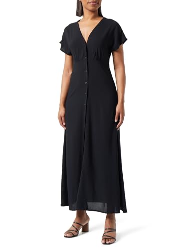 ONLY Damen Maxi Viskose Kleid mit Knopfleiste Onlnova Life Mollie Long 15317841 Black S von ONLY