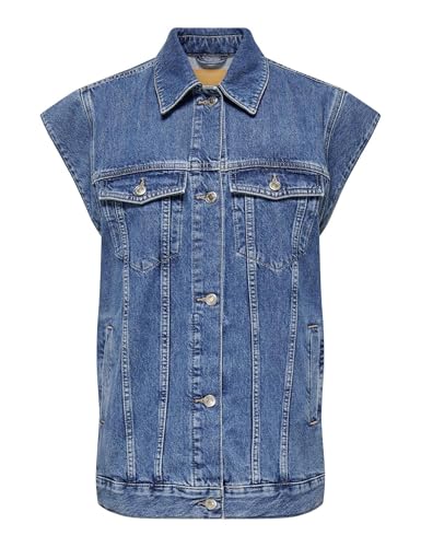ONLY Damen ONLIRENE S/L DNM Waistcoat CRO Jumpsuit, Blau, XL ONLY Damen ONLIRENE S/L DNM Waistcoat CRO Jumpsuit, Blau, XL von ONLY