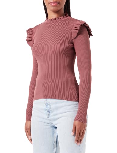 ONLY Damen ONLSIA Sally Ruffle LS KNT NOOS Pullover, Rose Brown, m von ONLY