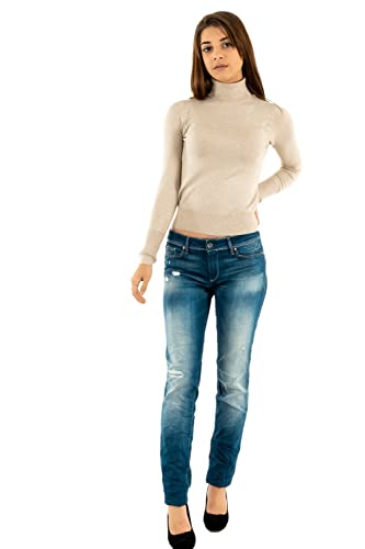 ONLY Basic Strickpullover Einfarbiger Rollkragen Knitted Stretch Sweater Langarm Rundhals Shirt ONLVENICE, Farben:Creme,Größe Damen:L von ONLY