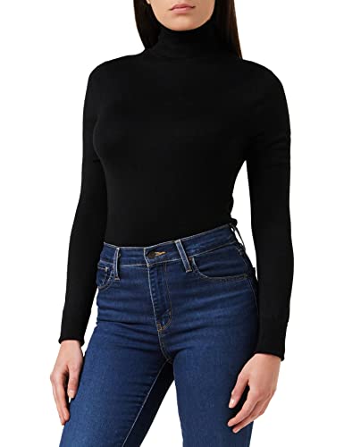 ONLY Basic Strickpullover Einfarbiger Rollkragen Knitted Stretch Sweater Langarm Rundhals Shirt ONLVENICE, Farben:Schwarz-2,Größe Damen:L von ONLY