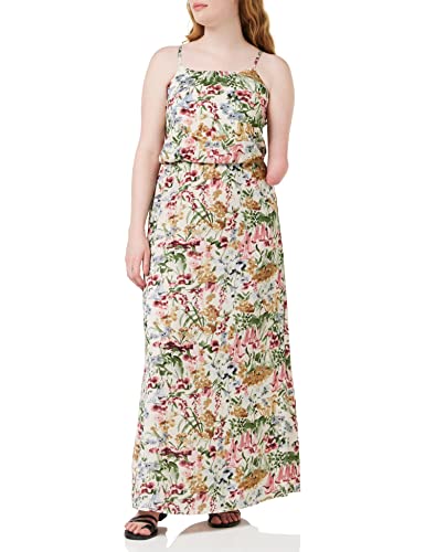 ONLY Damen Ärmelloses Maxi Blusenkleid | Lang Gepunktetes Print Tunika Dress | Spaghetti Träger ONLWINNER, Farben:Weiß, Größe:34 von ONLY