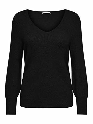 ONLY Damen Onlatia L/S V-Hals KNT Noos Trui Strickpullover, Schwarz, XL EU von ONLY