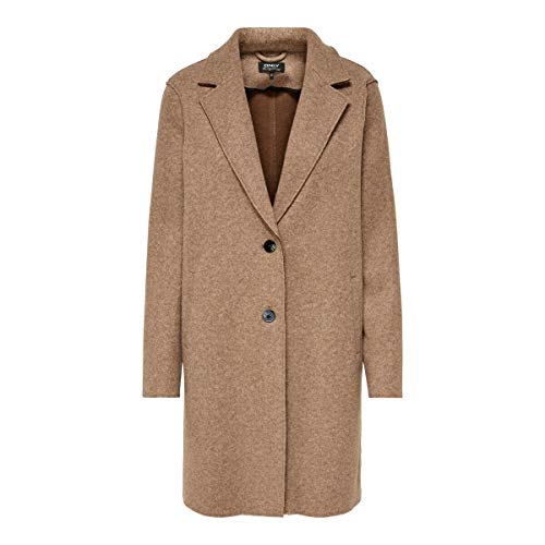 ONLY Damen Onlcarrie Otw Noos Bonded Coat Mantel, Woodsmoke/Detail:W.MELANGE, 3XL EU von ONLY