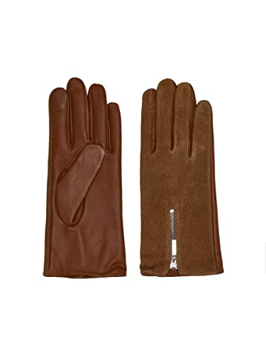 ONLY Damen Onlelinor Leather Gloves Acc Handschuhe, Cognac, Einheitsgröße EU von ONLY