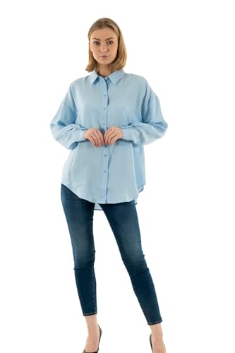 ONLY Damen Onliris L/S Modal Shirt Noos Wvn, Cashmere Blue, M von ONLY