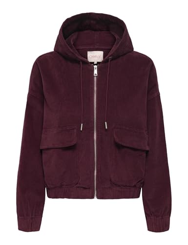 ONLY Damen Onlkenzie L/S Cord Jacket PNT Noos Kurze Cordjacke Mit Kapuze, Tawny Port, l ONLY Damen Onlkenzie L/S Cord Jacket PNT Noos Kurze Cordjacke Mit Kapuze, Tawny Port, l von ONLY