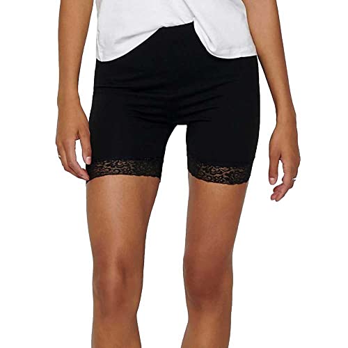 ONLY Damen Onllive Love Life LACE 2PACK JRS Shorts, Black, L von ONLY