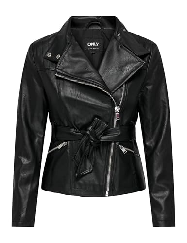 ONLY Damen ONLMANILLA Faux Leather Biker OTW Bikerjacke, Schwarz, M ONLY Damen ONLMANILLA Faux Leather Biker OTW Bikerjacke, Schwarz, M von ONLY