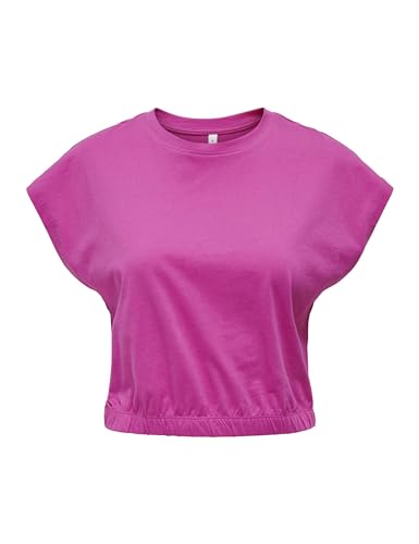 ONLY Damen Onlmay Life S/S Cropped Top Box JRS T-Shirt, Raspberry Rose, Small von ONLY