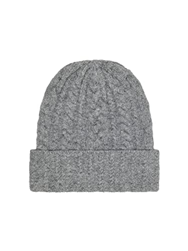 ONLY Damen Onlsally Life Cable Lurex Knit Beanieacc M tze, Light Grey Melange/Detail:WITH SILVER LUREX, Einheitsgröße EU von ONLY