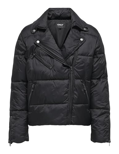 ONLY Damen ONLVANILLA Puffer Biker Jacket OTW Steppjacke, Schwarz, L ONLY Damen ONLVANILLA Puffer Biker Jacket OTW Steppjacke, Schwarz, L von ONLY