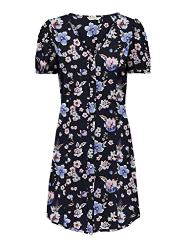 ONLY Kleid Onlnova Life S/S Lucy Dress AOP PTM (as3, Alpha, m, Regular, Regular, Sky Captain) von ONLY