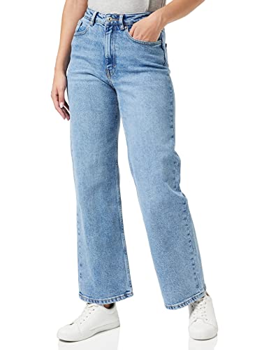 ONLY Damen High Waist Jeans | Stretch Denim Weite Lockere Schlaghose | 5-Pocket Wide Leg ONLJUICY, Farben:Blau, Größe:26W / 32L, Z-Länge:L32 von ONLY