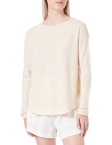 ONLY Damen Dünner Strick Pullover | Langarm Rundhals Knitted Sweater | Basic Stretch Jumper ONLCAVIAR, Farben:Beige, Größe:L von ONLY