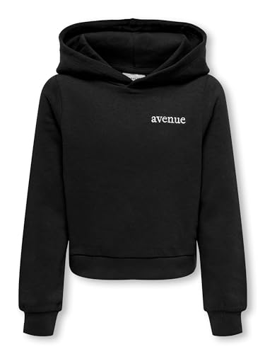 ONLY Kids Kinder Sweatshirt KOGODESSA L/S Hoodie SWT (DE/NL/SE/PL, Numerisch, 140, Regular, Black) von ONLY