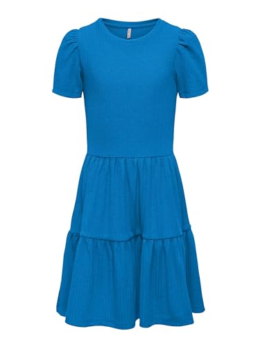 ONLY Kids Mädchen Kleid KOGNELLA S/S Dress JRS (DE/NL/SE/PL, Numerisch, 164, Regular, blau) von ONLY