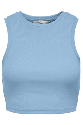 ONLY Damen Onlvilma S/L Cropped JRS Noos Tanktop, Blau, M EU von ONLY