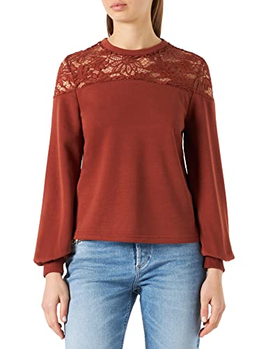 ONLY Women's ONLCATALINA L/S O-Neck Plain SWT Bluse, Burnt Henna, m von ONLY