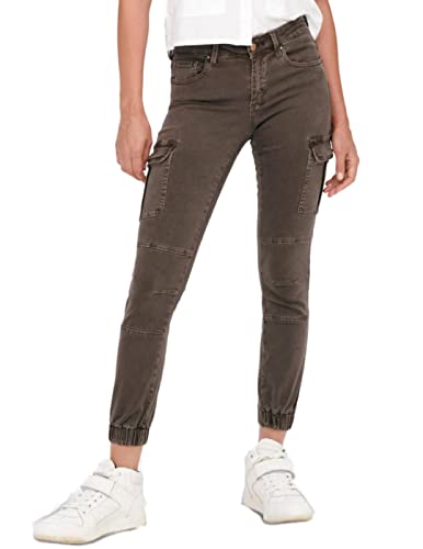 ONLY Cargo Jeans Hose | Stretch Denim Jogger Pants | Slim Mid Waist Karottenhose ONLMISSOURI, Farben:Hellgrau, Größe:34W / 32L, Z-Länge:L32 von ONLY