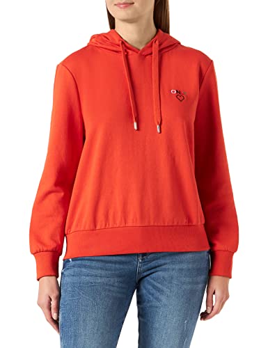 ONLY Women's ONLNOOMI L/S Hood NOOS Kapuzenpullover, Red Clay/Print:ONLY Logo, S von ONLY