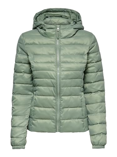 ONLY Damen Steppjacke Tahoe Hood gesteppte Übergangsjacke 15156569 Hedge Green XS von ONLY