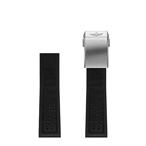 OPKDE Gummi-Uhrenarmband für Breitling-Uhrenarmbänder für Avengers Navigtimer World, wasserdicht, weich, mit Schnalle, 22 mm / 24 mm, 22 mm, Achat von OPKDE