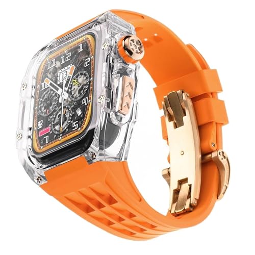 OPKDE Ultra 49 mm RM Mod Kit Glacier transparentes Uhrengehäuse + Gummi-Uhrenarmband, für Apple Watch Modifikationsset, für iWatch Serie 8, 7, 6, 5, 4, SE, 45 mm, 44 mm, 44mm, Achat von OPKDE