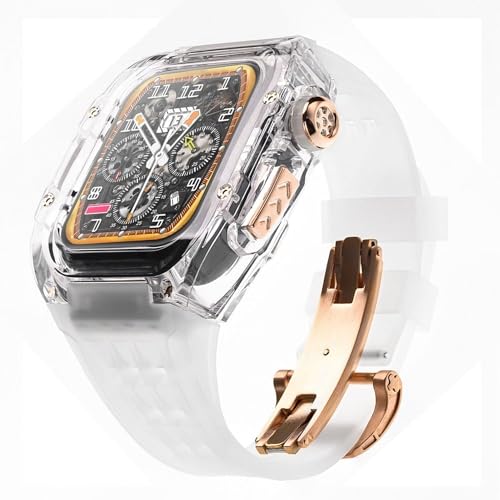 OPKDE Ultra 49 mm RM Mod Kit Glacier transparentes Uhrengehäuse + Gummi-Uhrenarmband, für Apple Watch Modifikationsset, für iWatch Serie 8, 7, 6, 5, 4, SE, 45 mm, 44 mm, 45 mm, Achat von OPKDE