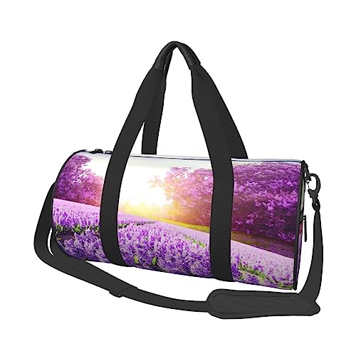 Lila Lavendel Print Seesack Übernachtung Tasche Große Kapazität Faltbare Unisex Turnbeutel Für Reisen Outdoor, Schwarz, Einheitsgröße, Schwarz , Einheitsgröße von OPSREY