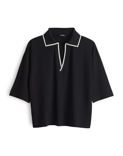 OPUS Damen Kurzarmshirt | SOFFICE Loose Poloshirt im College Stil Black, 38 OPUS Damen Kurzarmshirt | SOFFICE Loose Poloshirt im College Stil Black, 38 von OPUS