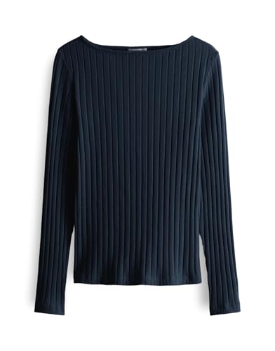 OPUS Damen Langarmshirt | Rippshirt SOVKE Slim aus Baumwoll Mix Coal Blue, 40 OPUS Damen Langarmshirt | Rippshirt SOVKE Slim aus Baumwoll Mix Coal Blue, 40 von OPUS