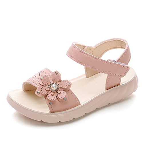 ORANDESIGNE Baby Mädchen Sommer Sandalen Kleinkinder Blumen Prinzessin Schuhe Lederschuhe Kinderschuhe Mädchen Sommer Schuhe Strand Kleinkind Kinder Barfuß Sandalen E Hell Pink 27 EU von ORANDESIGNE