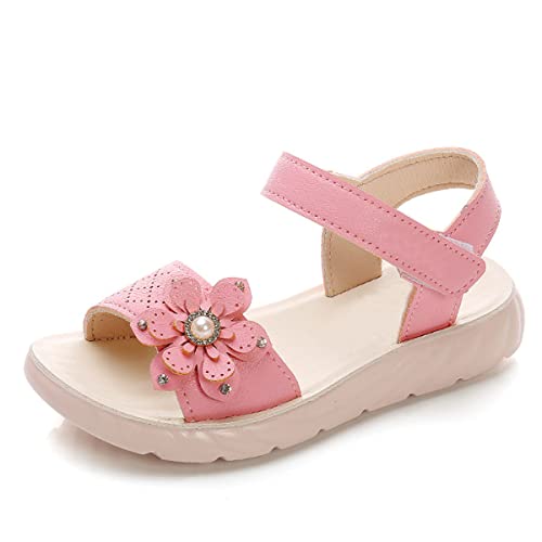 ORANDESIGNE Baby Mädchen Sommer Sandalen Kleinkinder Blumen Prinzessin Schuhe Lederschuhe Kinderschuhe Mädchen Sommer Schuhe Strand Kleinkind kinder Barfuß Sandalen E Rosa 29 EU von ORANDESIGNE