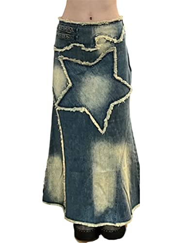 ORANDESIGNE Damen Freizeit Rock A-Linie Lässig Voller Länge Boutique Blau Denim Jeans Rock im Used Look L Blau 46 ORANDESIGNE Damen Freizeit Rock A-Linie Lässig Voller Länge Boutique Blau Denim Jeans Rock im Used Look L Blau 46 von ORANDESIGNE