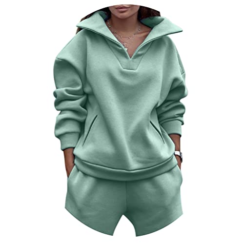 ORANDESIGNE Damen Jogginganzug Frauen Fleece 2 Stück Outfits Jogginganzug Pullover mit Halbem Reißverschluss Sweatshirt + Jogginghosen Trainingsanzug Set Sportanzug D Hellgrün XL ORANDESIGNE Damen Jogginganzug Frauen Fleece 2 Stück Outfits Jogginganzug Pullover mit Halbem Reißverschluss Sweatshirt + Jogginghosen Trainingsanzug Set Sportanzug D Hellgrün XL von ORANDESIGNE