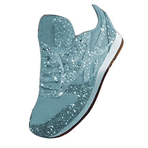 ORANDESIGNE Damen Pailletten Sneaker Flach Schuhe Freizeit Schnürer Sportschuhe Glänzende Schuhe Laufschuhe Sneaker Hellblau 40 EU ORANDESIGNE Damen Pailletten Sneaker Flach Schuhe Freizeit Schnürer Sportschuhe Glänzende Schuhe Laufschuhe Sneaker Hellblau 40 EU von ORANDESIGNE