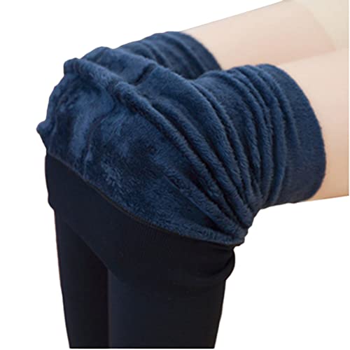 ORANDESIGNE Damen Thermo Strumpfhosen Leggings Undurchsichtig Wärme Verdickte Fleece Pantyhose Gefüttert Plüschstrümpfe Winterleggins Pantyhose Wärmende Fleece Strumpfhose A Navy Blau 300g von ORANDESIGNE