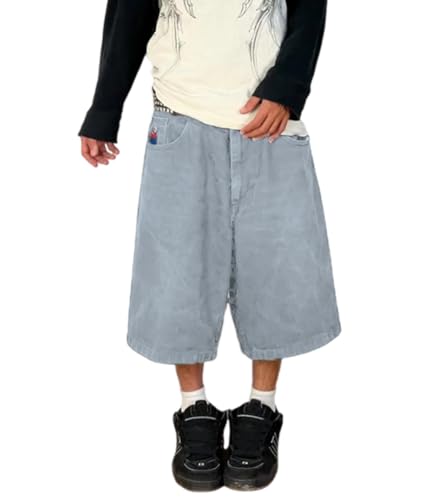 ORANDESIGNE Herren Hip Hop Denim Shorts Baggy Bermuda Shorts Vintage Drucken Denim Jeanshorts Straßentanz Hosen Skateboard Hose Cargoshorts Z5 Hellblau M ORANDESIGNE Herren Hip Hop Denim Shorts Baggy Bermuda Shorts Vintage Drucken Denim Jeanshorts Straßentanz Hosen Skateboard Hose Cargoshorts Z5 Hellblau M von ORANDESIGNE