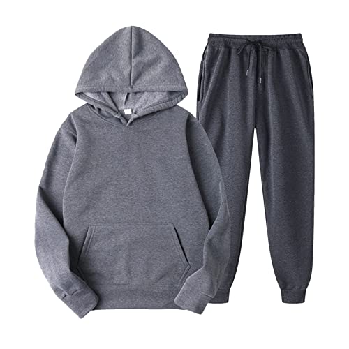 ORANDESIGNE Herren Jogginganzug Trainingsanzug Sportanzug 2 Piece Hoodie Sporthose Kapuzenpullover Jogginghose Sweat Suits Set A-dunkelgrau M von ORANDESIGNE