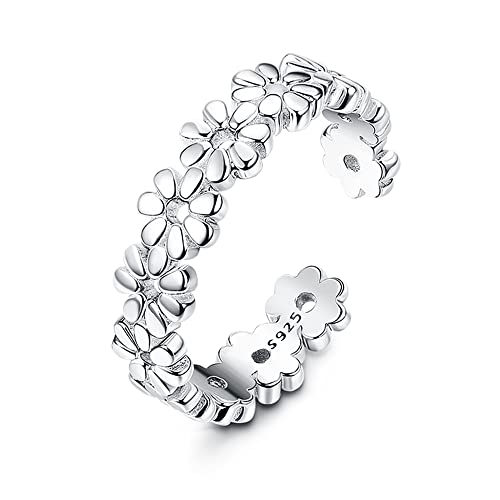 ORAZIO S925 Sterling Silber Zehenringe für Frauen Pfeil Unendlichkeit Vintage keltischen Knoten Gänseblümchen Blume stilvolle Zehenringe verstellbare Zehenband Ringe Sommer Strand Fuß Schmuck Set von ORAZIO