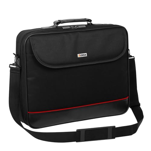 Laptop Tasche passend für HP 14-ee0735ng Notebook | Umhängetasche Hülle Aktentasche mit verstärkten Schutzrahmen Schultertasche | XS Schwarz von ORIA