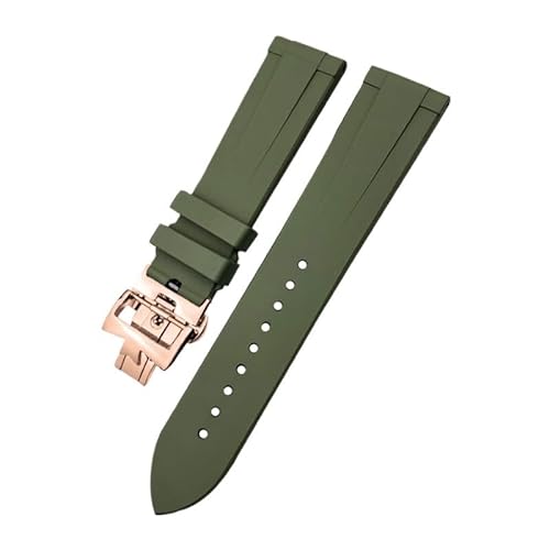 ORKDFJ FKM Uhrenarmband für Vacheron Constantin, 19 mm, 20 mm, 21 mm, 22 mm, buntes weiches Fluorkautschuk-Uhrenarmband mit Schmetterlingsverschluss, 21 mm, Achat von ORKDFJ