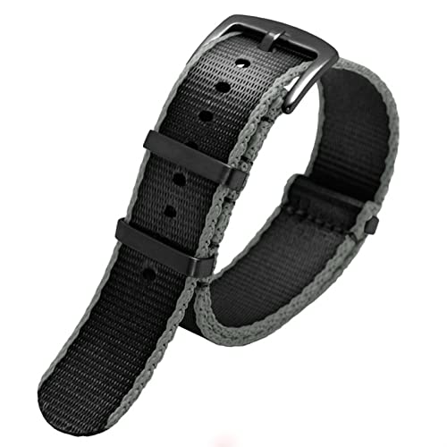 ORKDFJ Hochwertiges 20 mm 22 mm Sicherheitsgurt-Uhrenarmband aus Nylon für Seiko Mido 007 James Bond Militär-gestreifte Ersatz-Herrenuhr, 22 mm, Achat von ORKDFJ