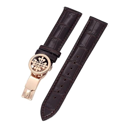 ORKDFJ Uhrenarmband aus echtem Leder, 19 mm, 20 mm, 22 mm, Uhrenarmband für Patek Philippe Wath Armbänder mit Edelstahl-Faltschließe, für Herren und Damen, 22 mm, Achat von ORKDFJ