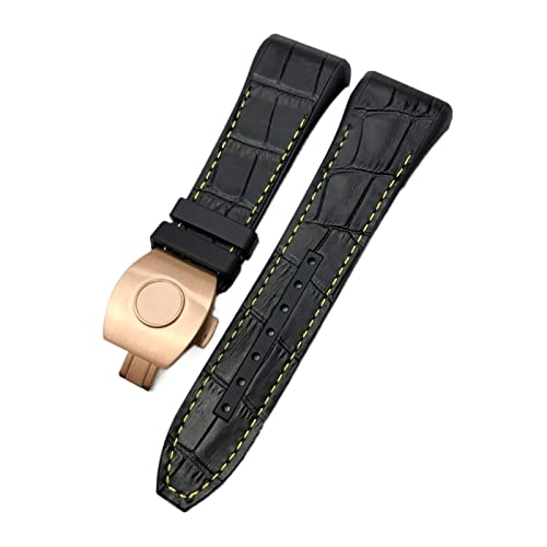 ORKDFJ Uhrenarmband für Franck Muller, 28 mm, Rindsleder, Silikon, Nylon-Gummi, Faltschnalle, Uhrenarmbänder für Herren, 28mm, Achat von ORKDFJ