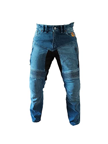 ORLETANOS Motorradhose Jeans blau Protektoren für Herren Kevlar® von Dupont™ Stretch, Größe: 32 von ORLETANOS
