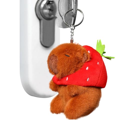 Capybara-Plüschtier, realistisches weiches Capybara-Spielzeug, weiches Stofftier-Plüschtier mit Erdbeerhut für Jungen-Mädchen-Geschenke von ORTUH